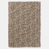 William Morris Thistle Damask, Taupe Tan & Beige Deken (Voorkant Verticaal)