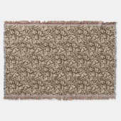 William Morris Thistle Damask, Taupe Tan & Beige Deken (Voorkant)