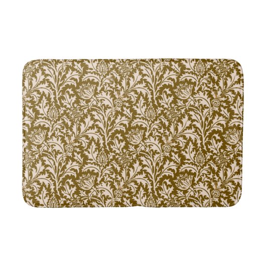 William Morris Thistle Damask, Taupe Tan en Beige Badmat (Voorkant)