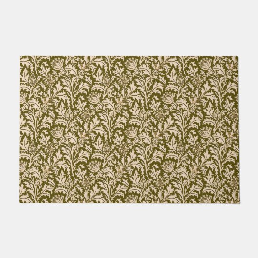William Morris Thistle Damask, Taupe Tan en Beige Deurmat (Voorkant)