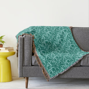William Morris Thistle Damask, Turquoise en Aqua Deken