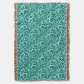 William Morris Thistle Damask, Turquoise en Aqua Deken (Voorkant Verticaal)