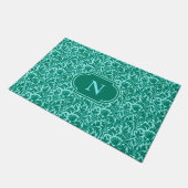 William Morris Thistle Damask, Turquoise en Aqua Deurmat (Schuin)