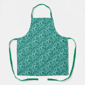 William Morris Thistle Damask, Turquoise en Aqua Schort (Voorkant)