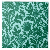 William Morris Thistle Damask, Turquoise en Aqua Tegeltje (Voorkant)