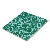 William Morris Thistle Damask, Turquoise en Aqua Tegeltje (Zijkant)