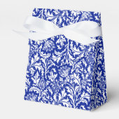 William Morris Thistle Damask White op Cobalt Blue Bedankdoosjes (Voorkant Zijde)