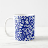William Morris Thistle Damask White op Cobalt Blue Koffiemok (Links)