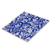William Morris Thistle Damask White op Cobalt Blue Tegeltje (Zijkant)