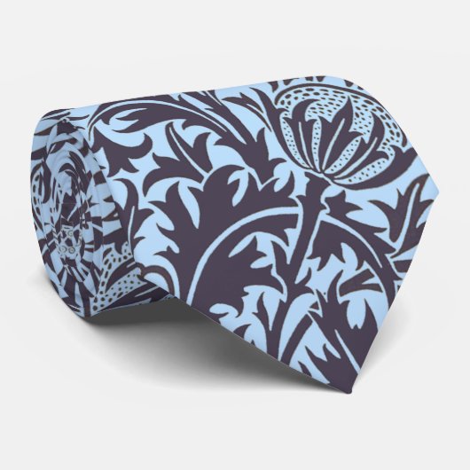 William Morris Thistle Paars en Blue Stropdas (Opgerold)