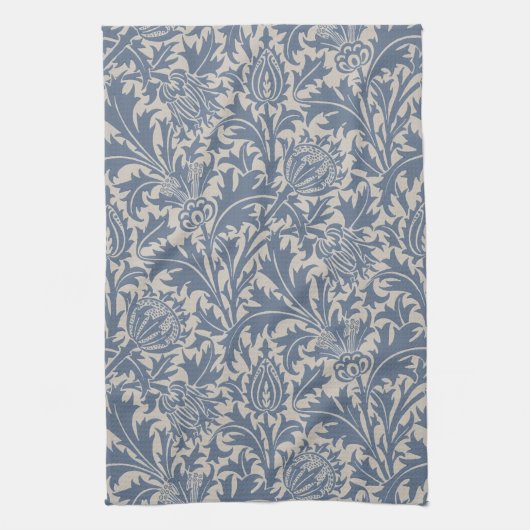 William Morris Thistle Sage Blue Pattern Theedoek (Verticaal)