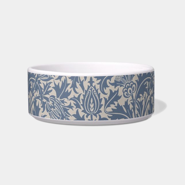 William Morris Thistle Sage Blue Pattern Voerbakje (Voorkant)