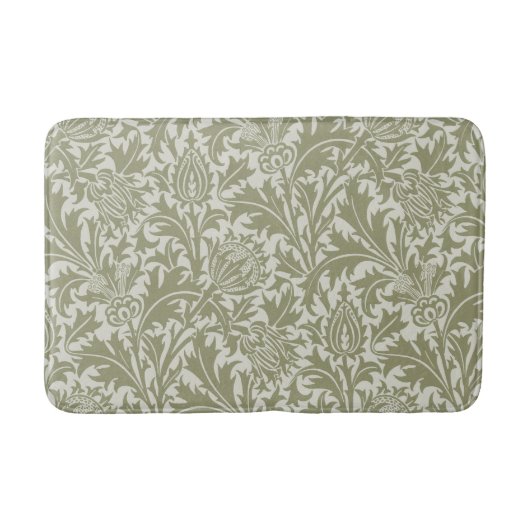 William Morris Thistle Sage Green Pattern Badmat (Voorkant)