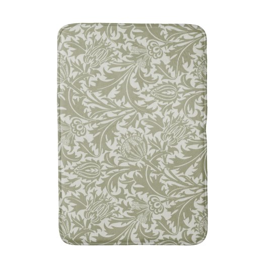 William Morris Thistle Sage Green Pattern Badmat (Voorkant Verticaal)