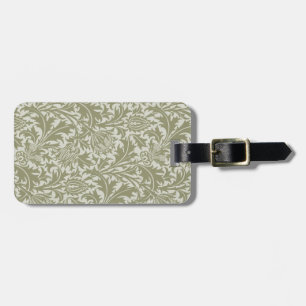 William Morris Thistle Sage Green Pattern Bagagelabel