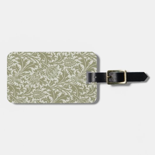 William Morris Thistle Sage Green Pattern Bagagelabel (Voorkant horizontaal)