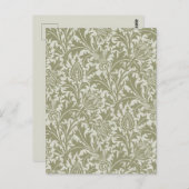 William Morris Thistle Sage Green Pattern Briefkaart (Voorkant / Achterkant)