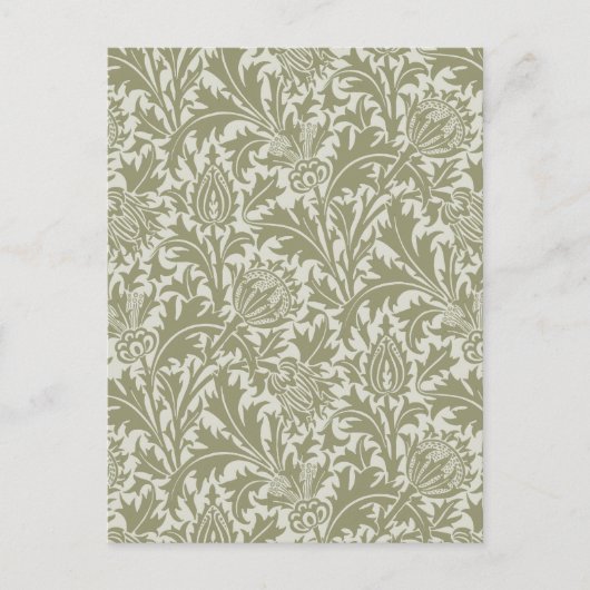 William Morris Thistle Sage Green Pattern Briefkaart (Voorkant)