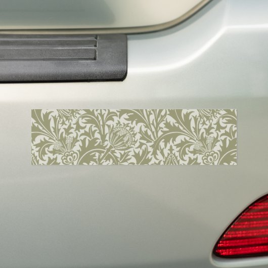 William Morris Thistle Sage Green Pattern Bumpersticker (Op auto)