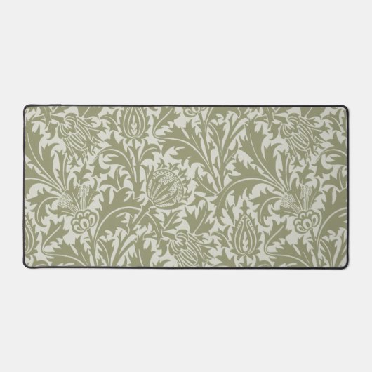William Morris Thistle Sage Green Pattern Bureaumat (Voorkant)