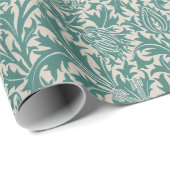 William Morris Thistle Sage Green Pattern Cadeaupapier (Rol Hoek)