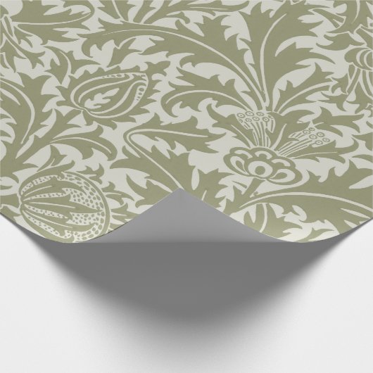 William Morris Thistle Sage Green Pattern Cadeaupapier (Hoek)