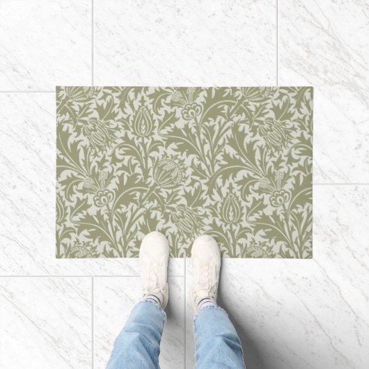 William Morris Thistle Sage Green Pattern Deurmat (Binnen)