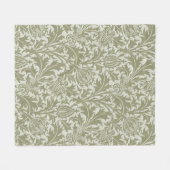 William Morris Thistle Sage Green Pattern Fleece Deken (Voorkant (Horizontaal))