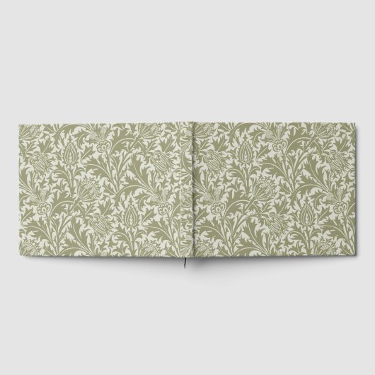 William Morris Thistle Sage Green Pattern Gastenboek (Volledig)