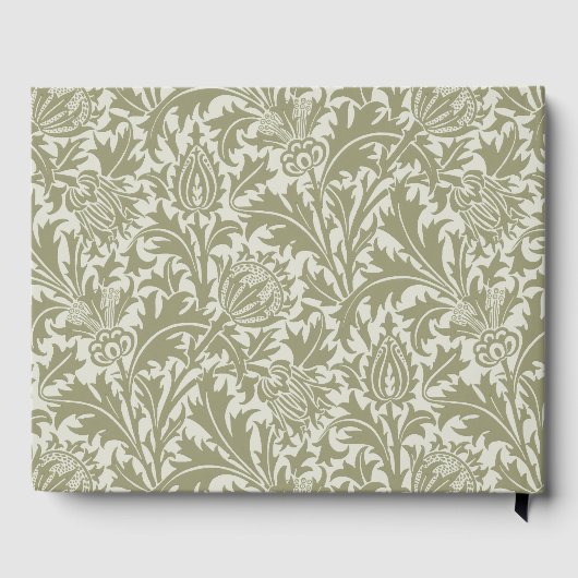 William Morris Thistle Sage Green Pattern Gastenboek (Achterkant)