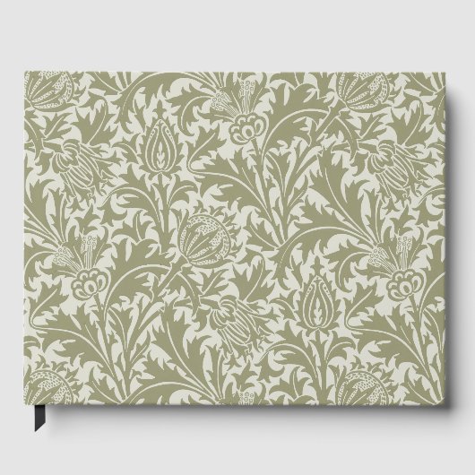 William Morris Thistle Sage Green Pattern Gastenboek (Voorkant)