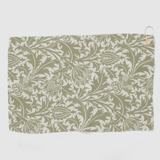William Morris Thistle Sage Green Pattern Golfhanddoek (Horizontaal)
