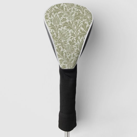 William Morris Thistle Sage Green Pattern Golfheadcover (Voorkant)