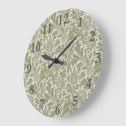 William Morris Thistle Sage Green Pattern Grote Klok (Hoek)