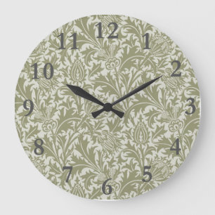 William Morris Thistle Sage Green Pattern Grote Klok