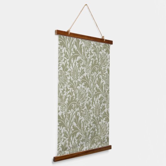 William Morris Thistle Sage Green Pattern Hangend Wandkleed (Gebogen)