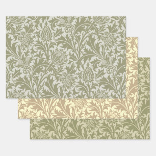 William Morris Thistle Sage Green Pattern Inpakpapier Vel