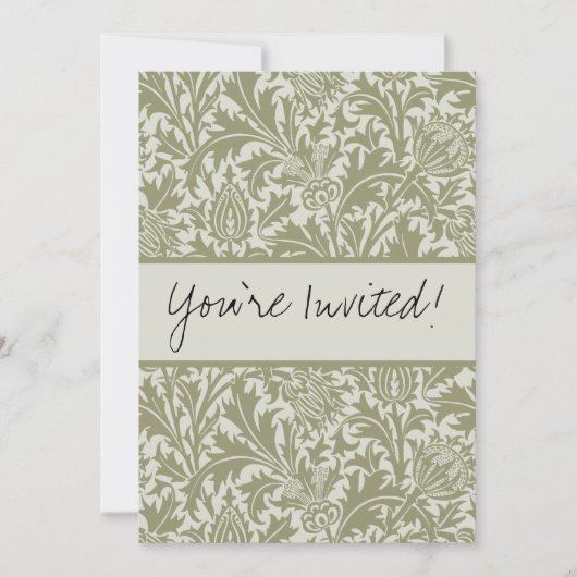 William Morris Thistle Sage Green Pattern Kaart (Voorkant)