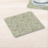 William Morris Thistle Sage Green Pattern Kartonnen Onderzetters (Schuin)