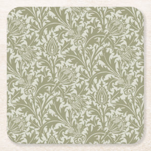 William Morris Thistle Sage Green Pattern Kartonnen Onderzetters