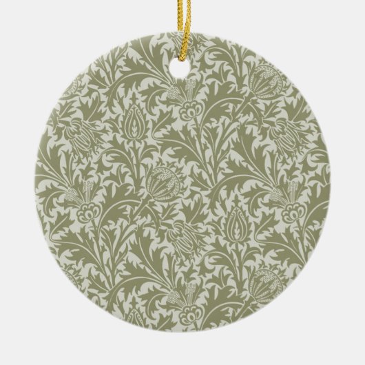 William Morris Thistle Sage Green Pattern Keramisch Ornament (Voorkant)