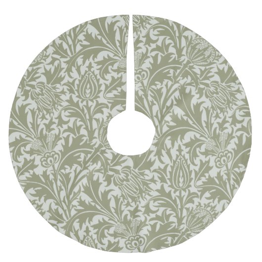 William Morris Thistle Sage Green Pattern Kerstboom Rok (Voorkant)