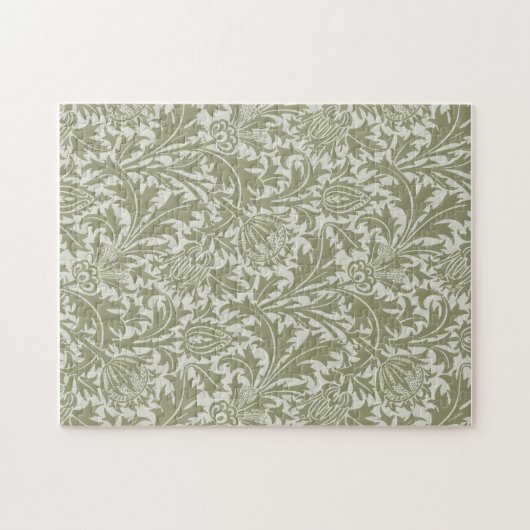 William Morris Thistle Sage Green Pattern Legpuzzel (Horizontaal)