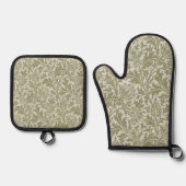 William Morris Thistle Sage Green Pattern Ovenwant & Pannenlap Set (Voorkant)