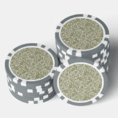 William Morris Thistle Sage Green Pattern Poker Chips (Opstapeling)