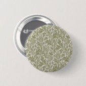 William Morris Thistle Sage Green Pattern Ronde Button 5,7 Cm (Voorkant /achterkant)