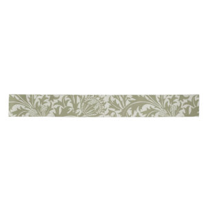 William Morris Thistle Sage Green Pattern Satijnen Lint