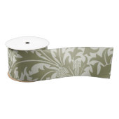 William Morris Thistle Sage Green Pattern Satijnen Lint (Spoel)