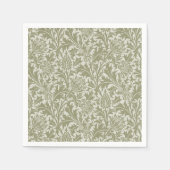 William Morris Thistle Sage Green Pattern Servet (Voorkant)