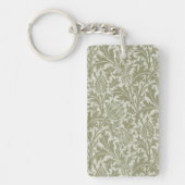 William Morris Thistle Sage Green Pattern Sleutelhanger (Voorkant)